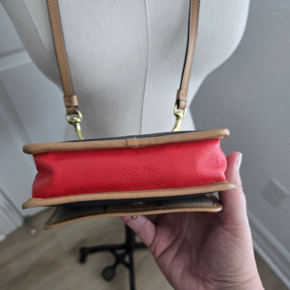 Vintage Coach Legacy Spectator Mini Bag Navy Tan Red Crossbody #6825 - Picture 6 of 13